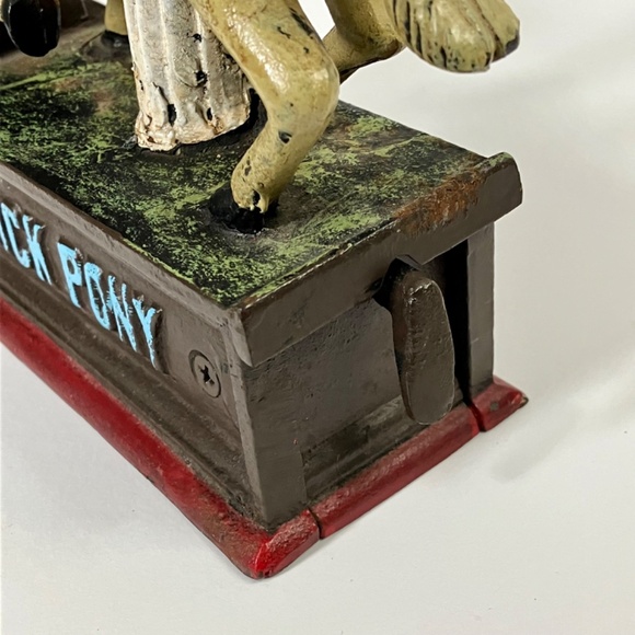 VINTAGE TRICK PONY CAST IRON MECHANICAL BANK - Picture 10 of 13